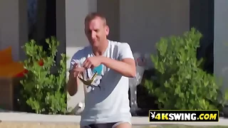 Kinky outdoor sex games with a horny group of mediocre swinger couples.